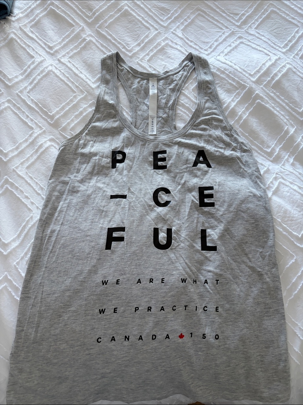lululemon athletica Gray 'Peaceful' Graphic Tank